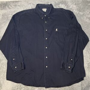 VTG Walt Disney World Embroidered Button Up Navy Long Sleeve Shirt 3XL Unisex